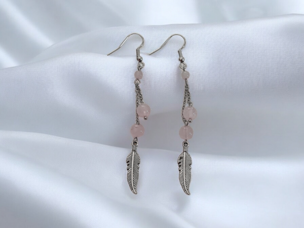 Boucles d'oreilles quartz rose